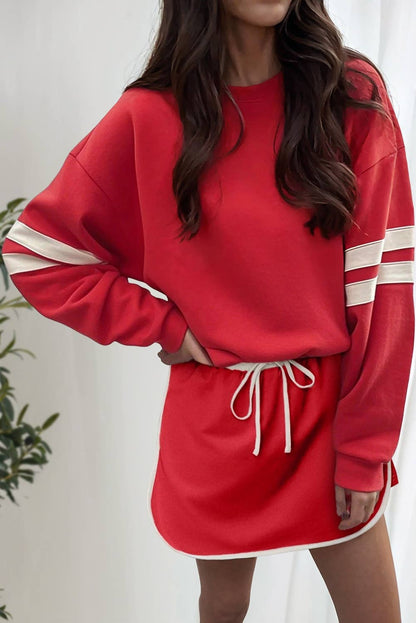 Vicky Varsity Long Sleeve Top & Skort Set