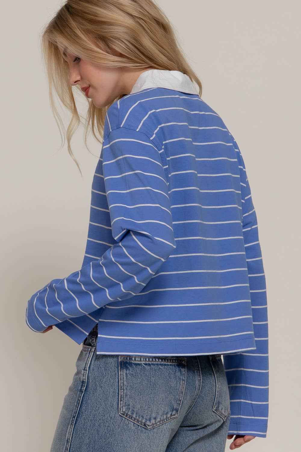 Sally Striped Cotton Polo Shirt