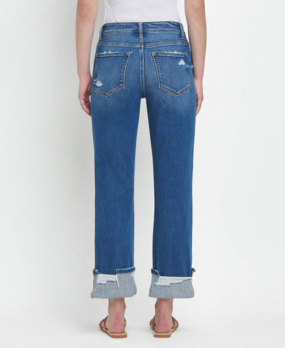 Clara Cuffed Straight Jeans
