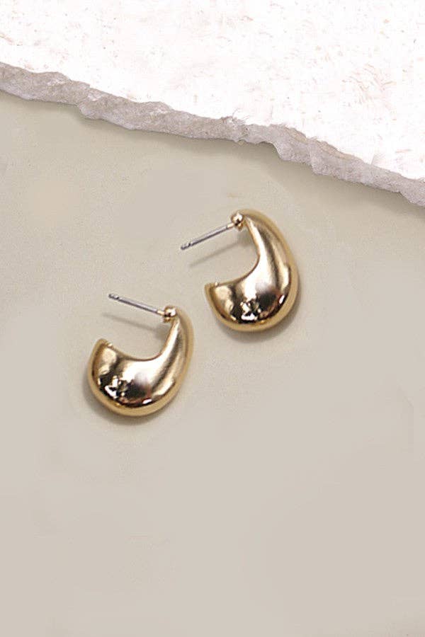 Gold Geo Huggie Hoop Earrings