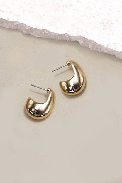 Gold Geo Huggie Hoop Earrings