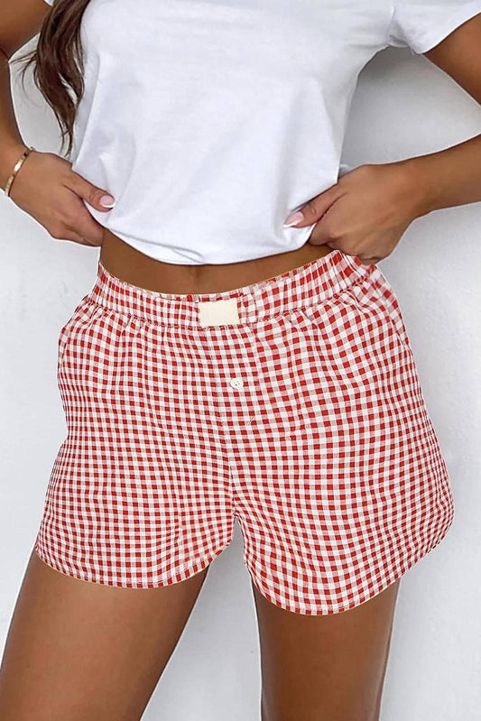 Georgia Red Gingham Shorts
