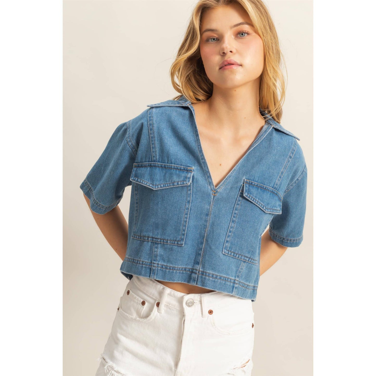 Callie Collared Denim Shirt