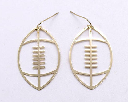 Gold Metal Football Earring