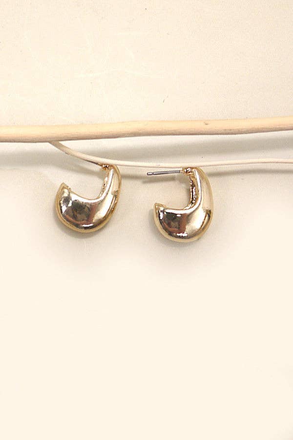 Gold Geo Huggie Hoop Earrings