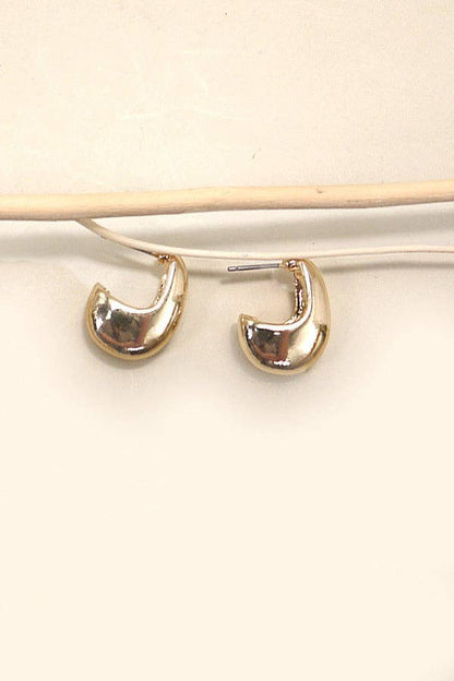 Gold Geo Huggie Hoop Earrings