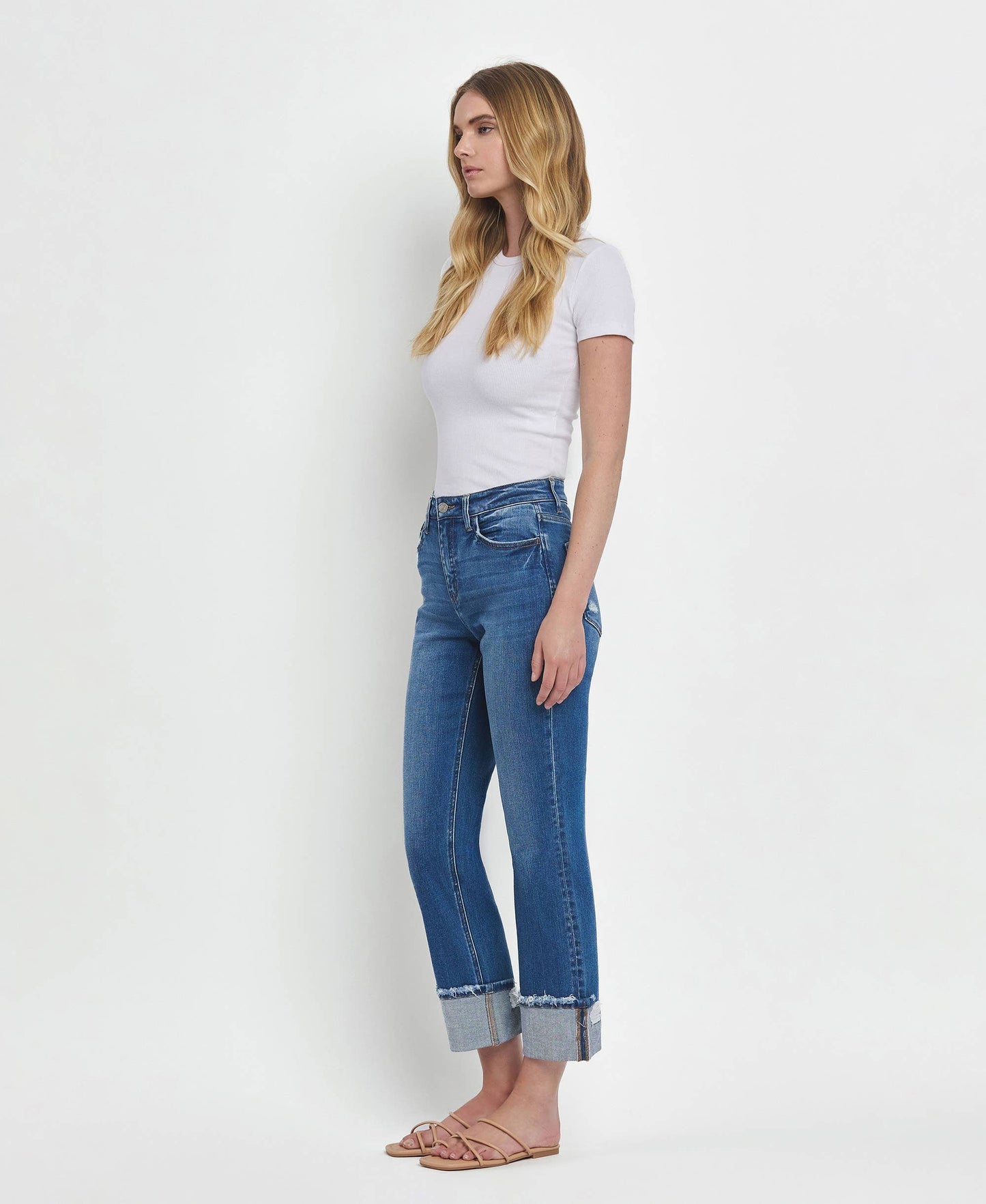 Clara Cuffed Straight Jeans