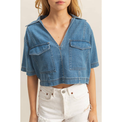 Callie Collared Denim Shirt