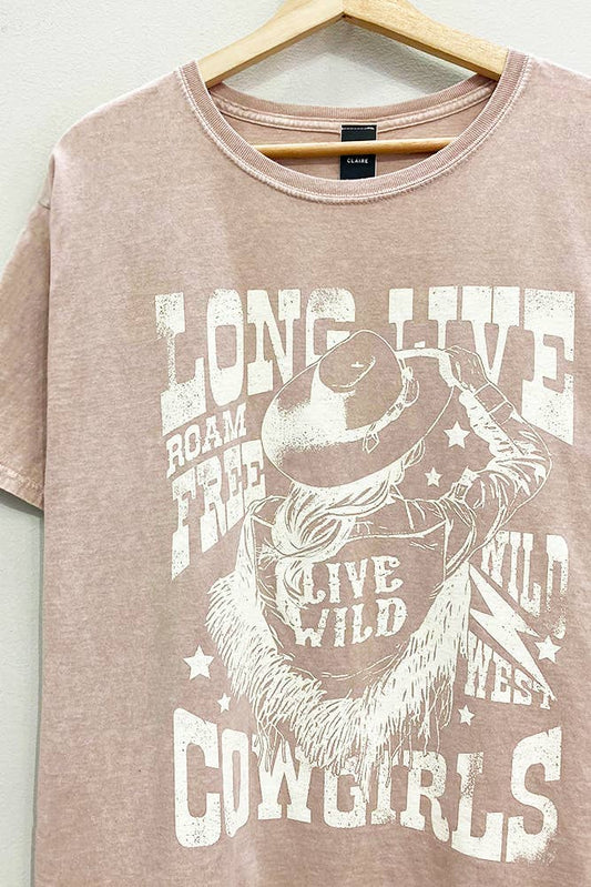 Long Live Cowgirls Mineral Washed Tee