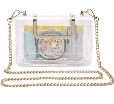Clear Purse with Gold Accents, Game Day