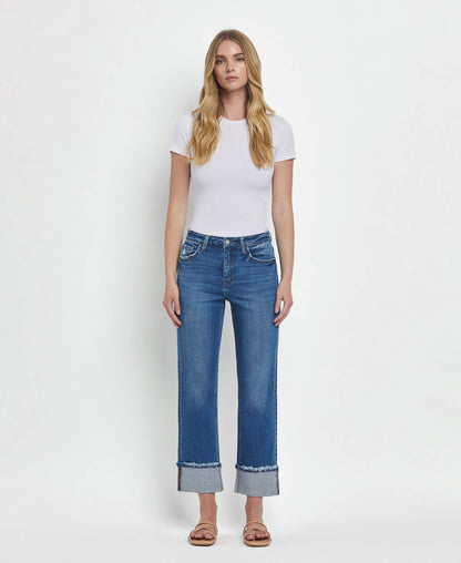 Clara Cuffed Straight Jeans