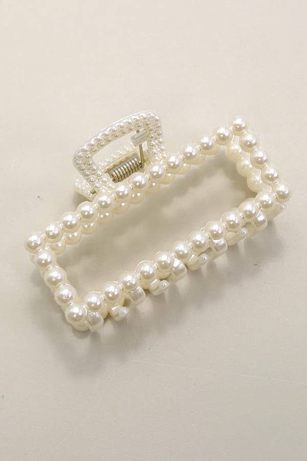 Rectangle Pearl Claw Clip