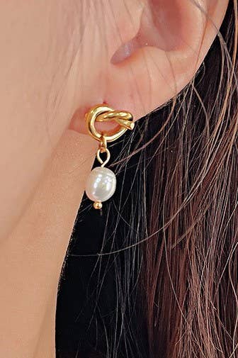 Gold Tarnish Free Pearl Drop Ear