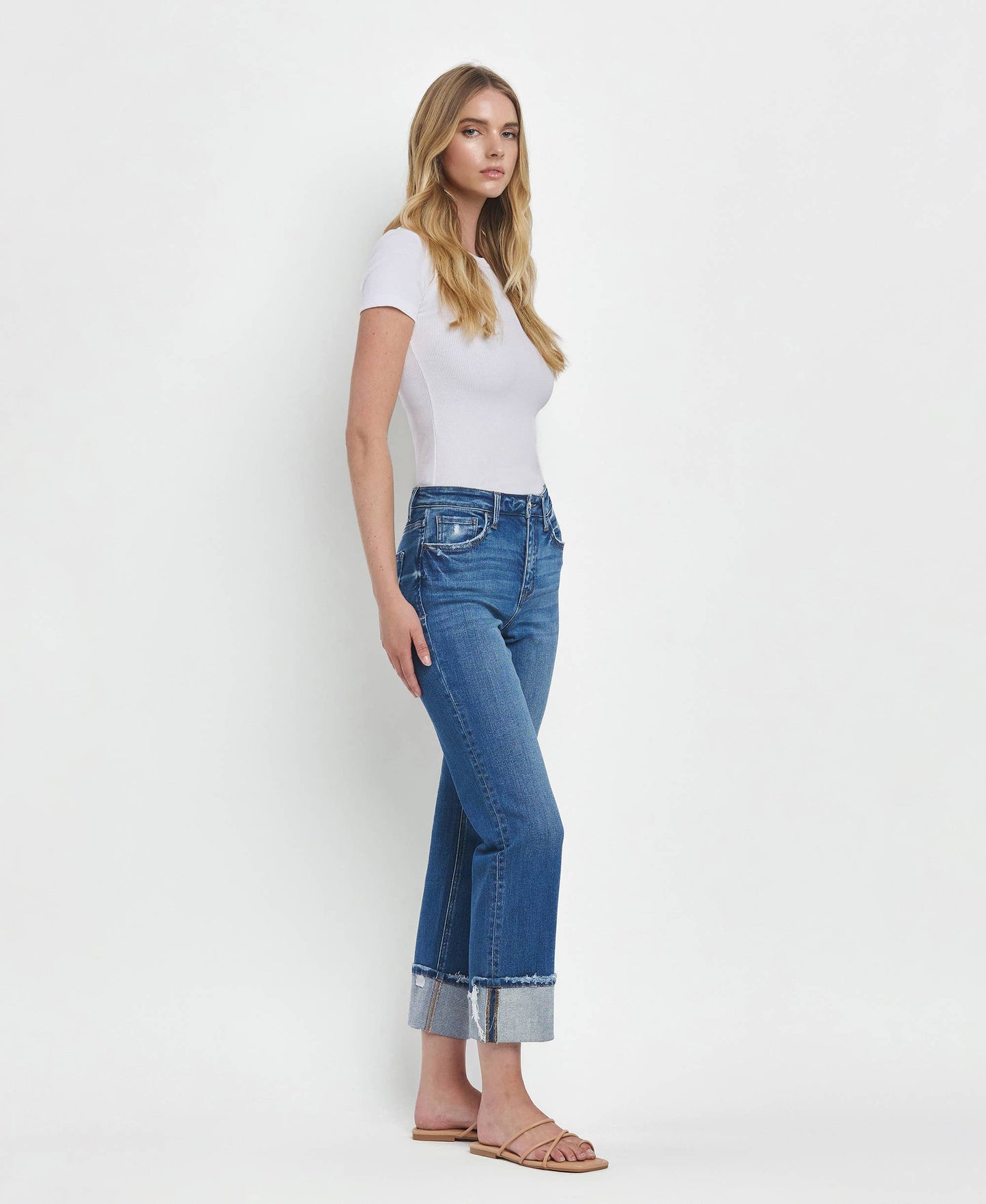 Clara Cuffed Straight Jeans