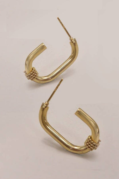 18K STAINLESS STEEL WATERPROOF TARNISHFREE U HOOPS | 40E317: Gold