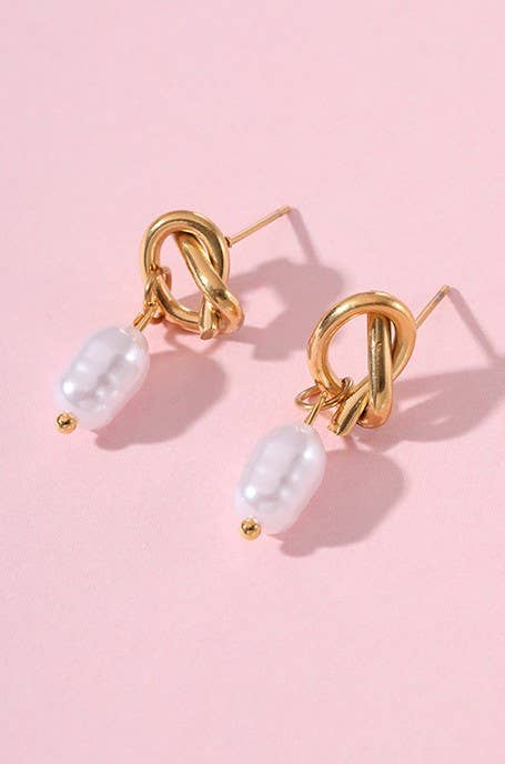 Gold Tarnish Free Pearl Drop Ear