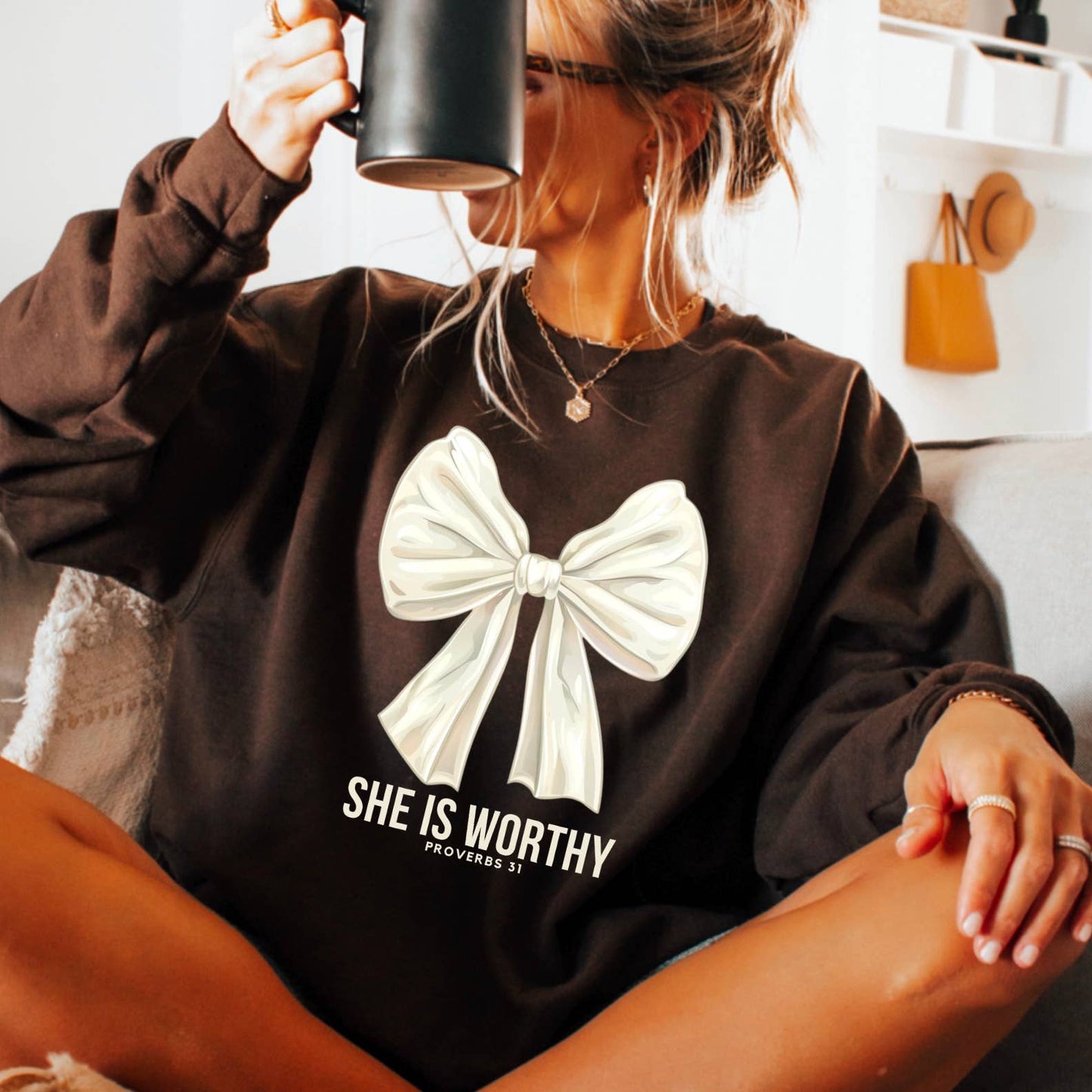 She Is Worthy Sweatshirt 