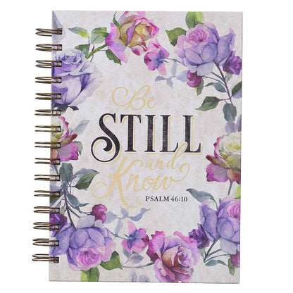Journal Wirebound Purple/Teal Floral Be Still Ps. 46:10