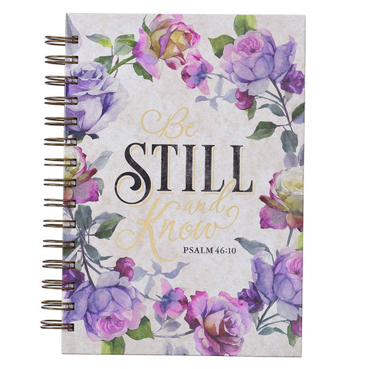 Journal Wirebound Purple/Teal Floral Be Still Ps. 46:10
