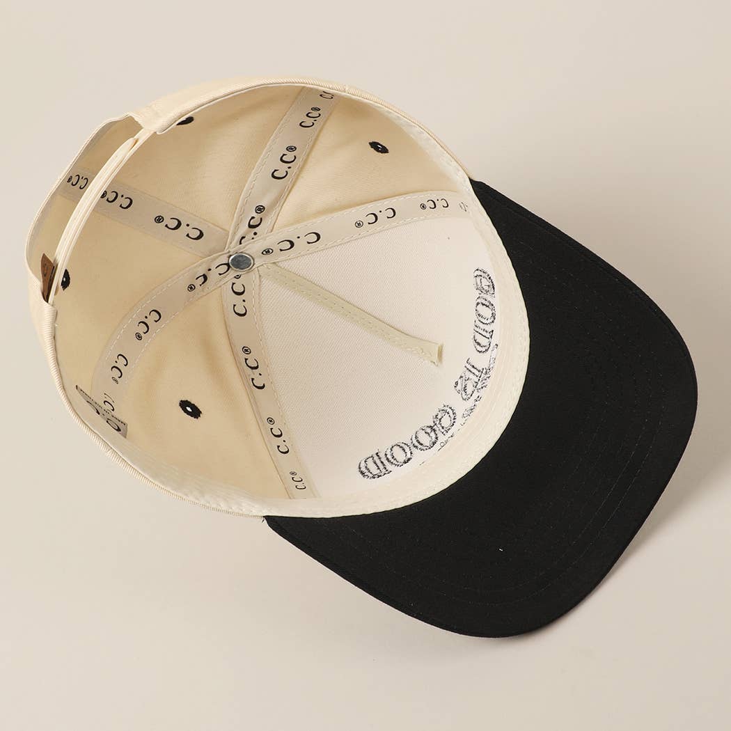 God Is Good All The Time Embroidery Trucker Hat: Black