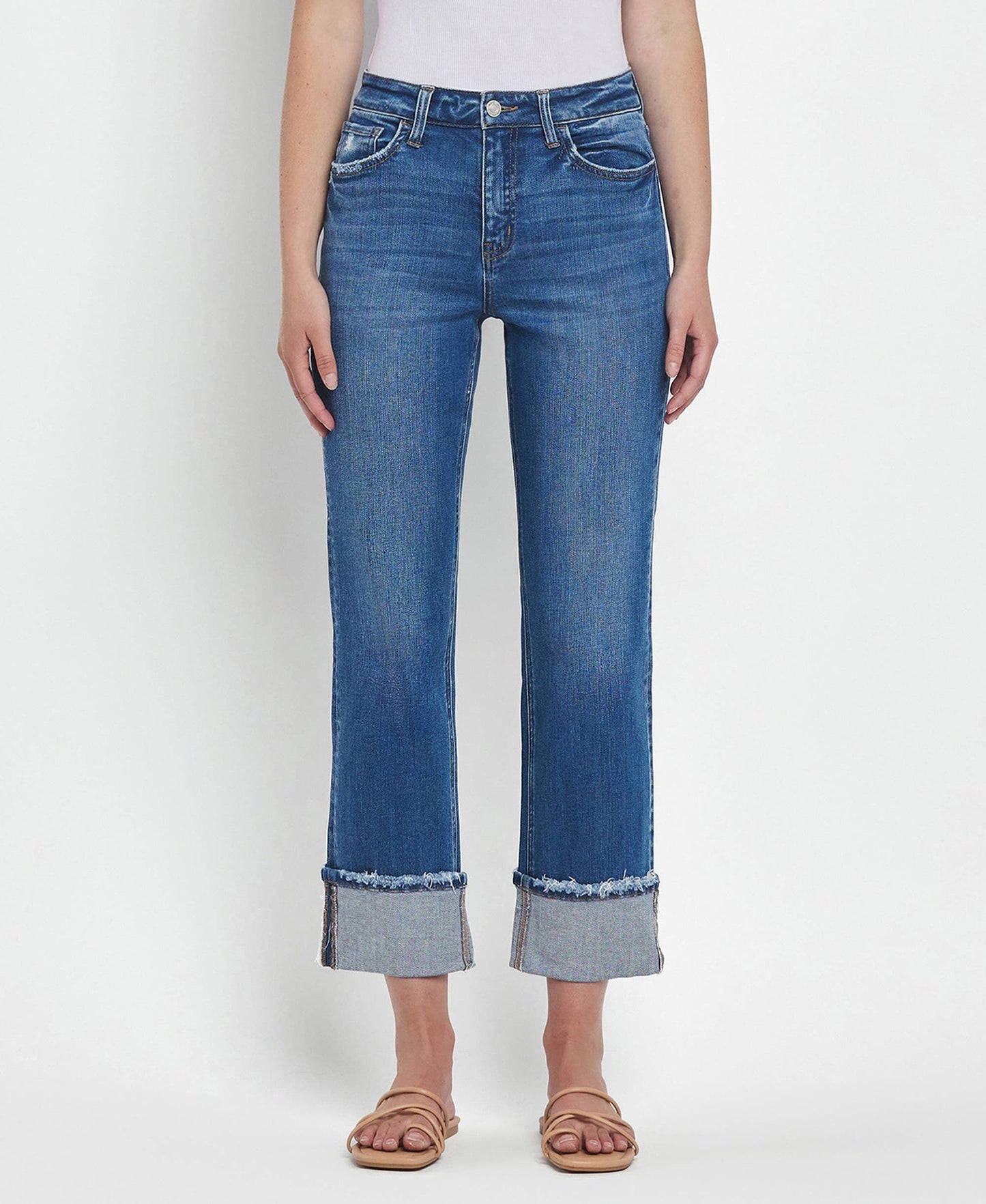 Clara Cuffed Straight Jeans