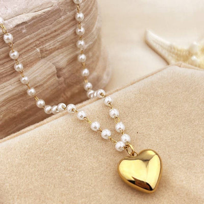 Gold Tarnish Free Heart Necklace