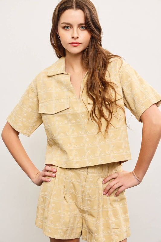 Freida Front Flap Short Sleeve Shirt