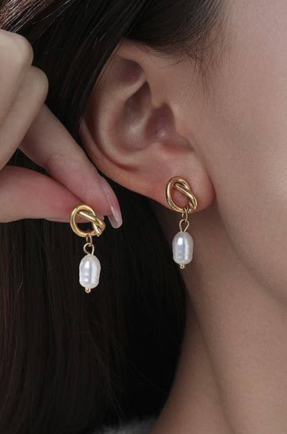 Gold Tarnish Free Pearl Drop Ear