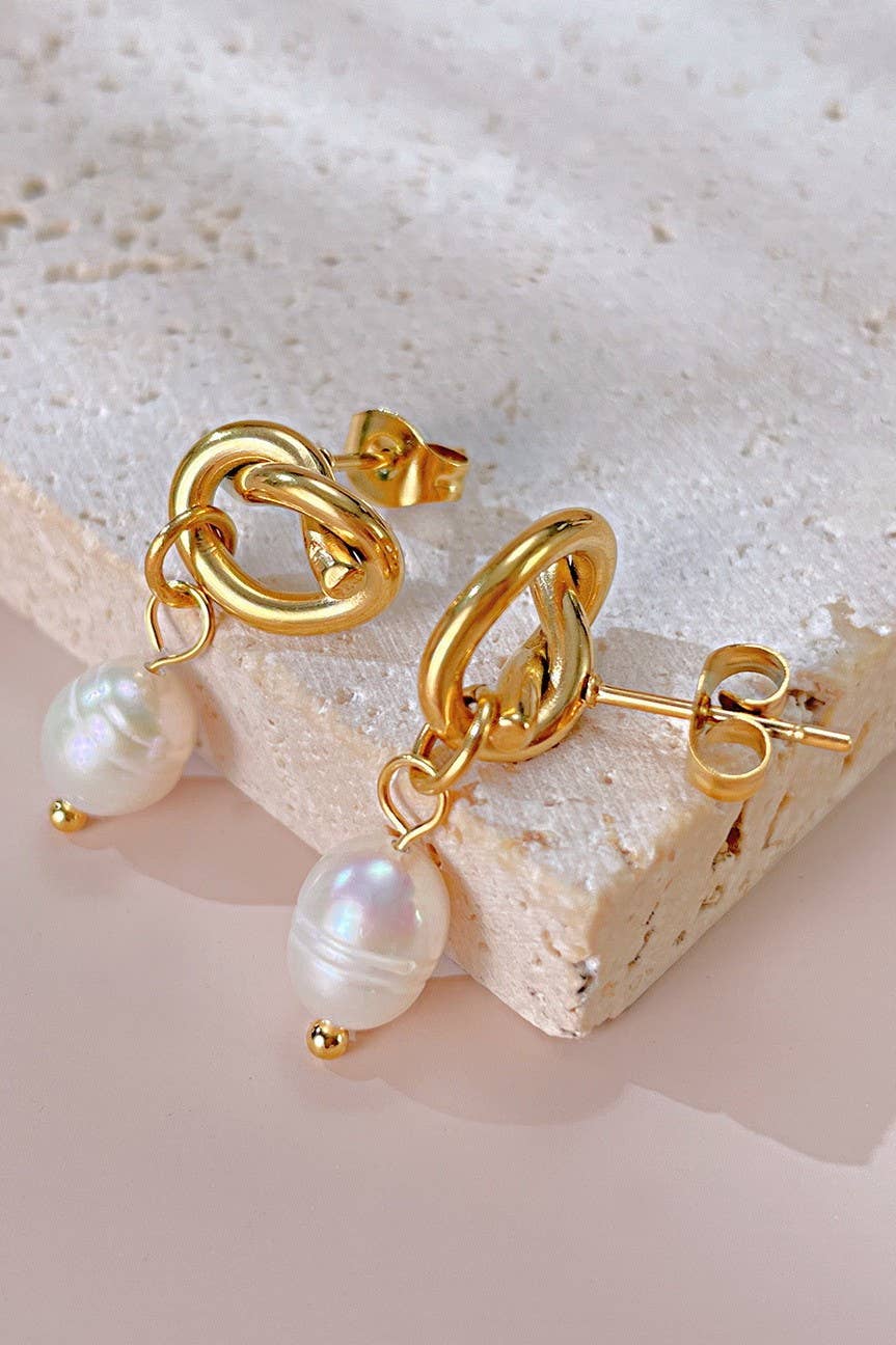 Gold Tarnish Free Pearl Drop Ear