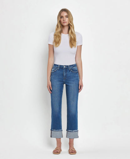 Clara Cuffed Straight Jeans