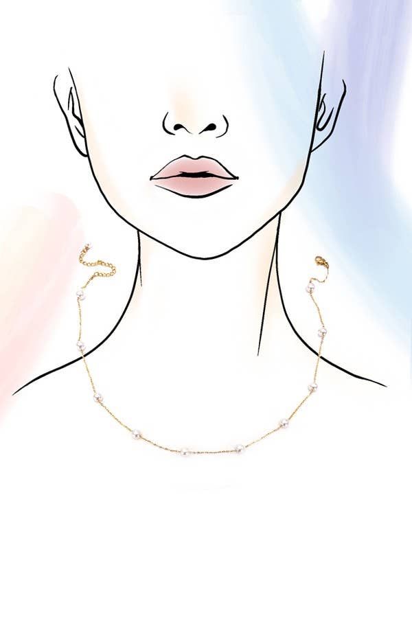Gold Titanium Non-Tarnish Pearl Necklace