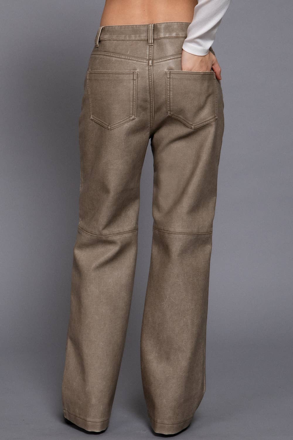Whitney Washed Faux Leather Pants