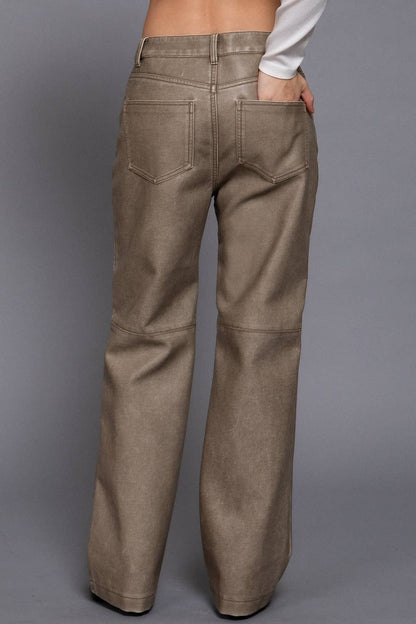 Whitney Washed Faux Leather Pants