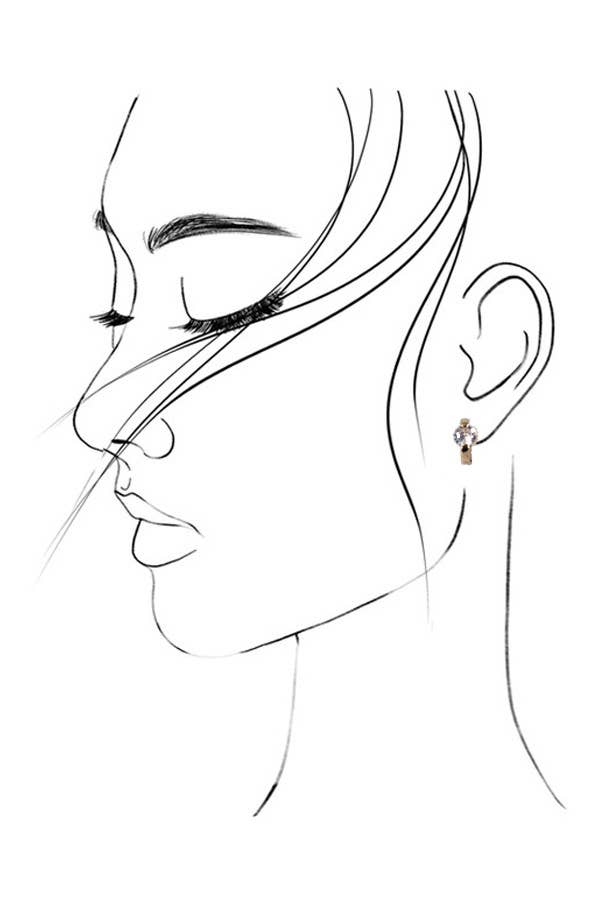 Gold Mini Huggie Rhinestone Hoop Earrings