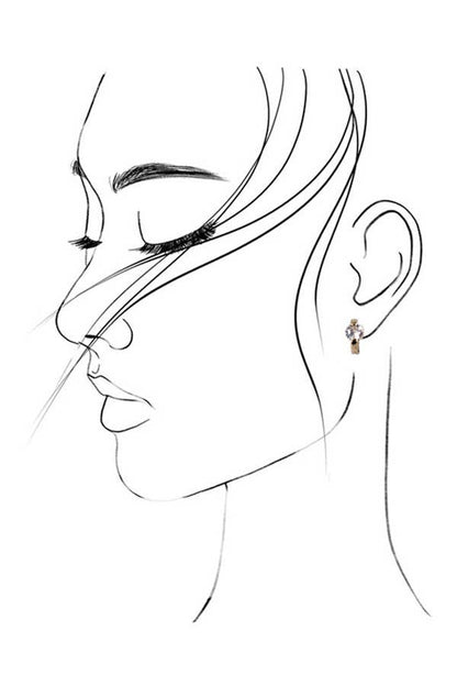 Gold Mini Huggie Rhinestone Hoop Earrings