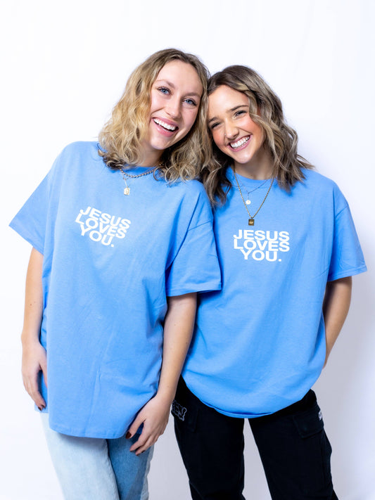 Jesus Loves You T- Shirt University Blue
