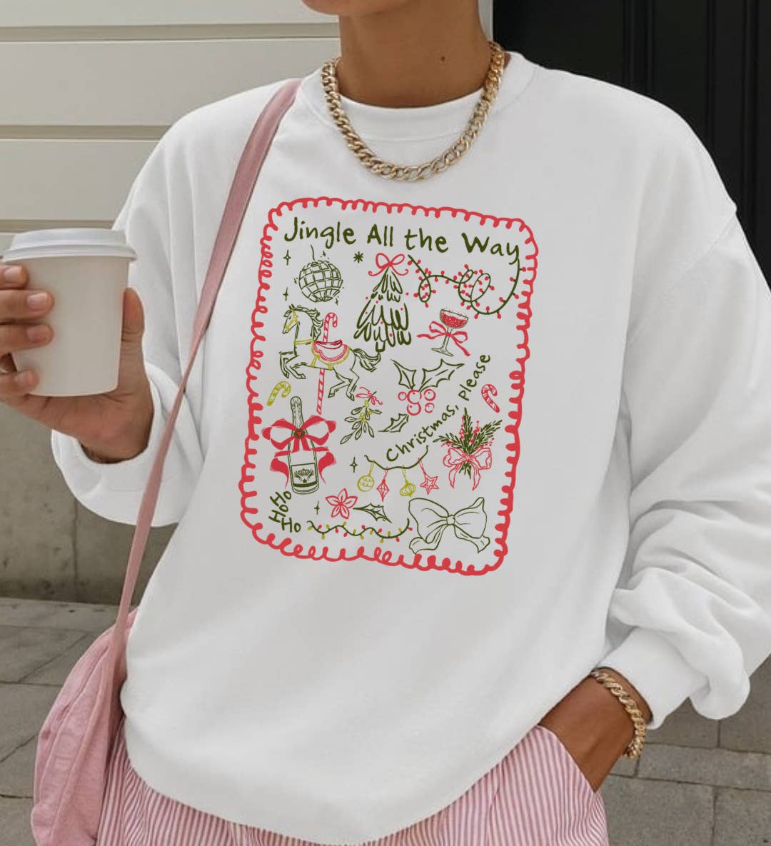 Jingle All The Way Christmas Doodle Sweatshirt
