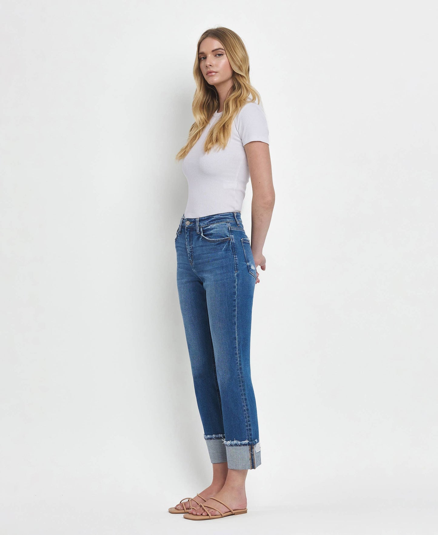 Clara Cuffed Straight Jeans