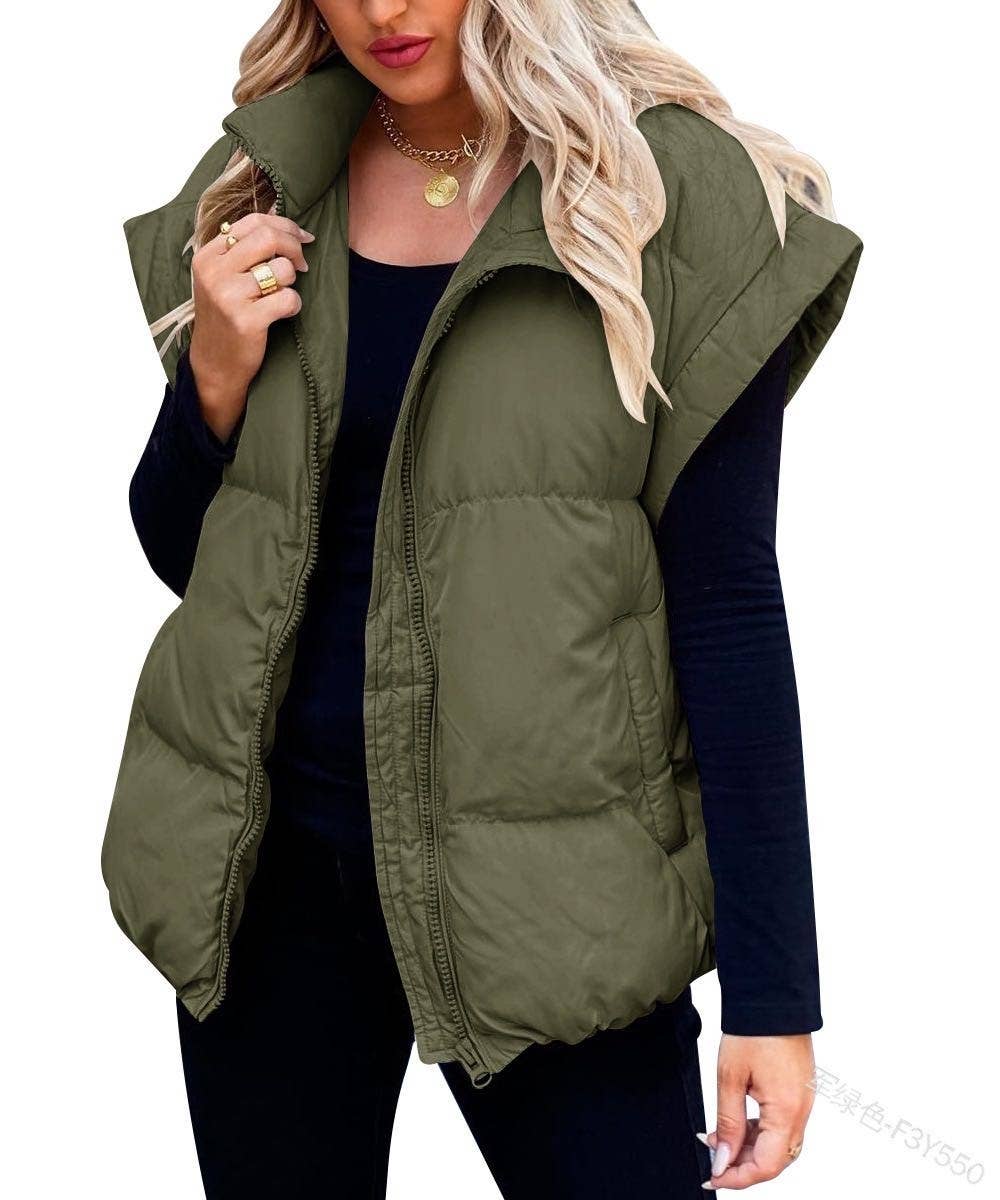 Oaklee Olive Green Puffer Vest