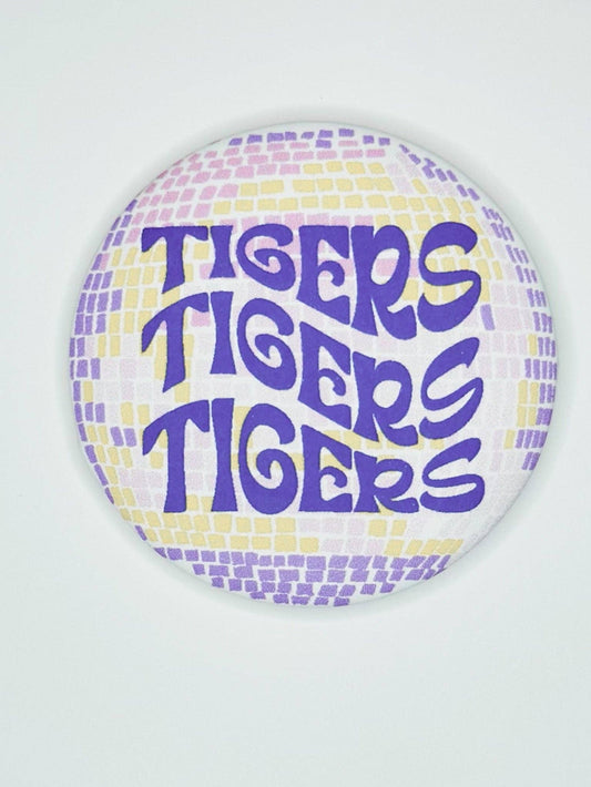 Disco Tigers x3 Button (yellow & purple)