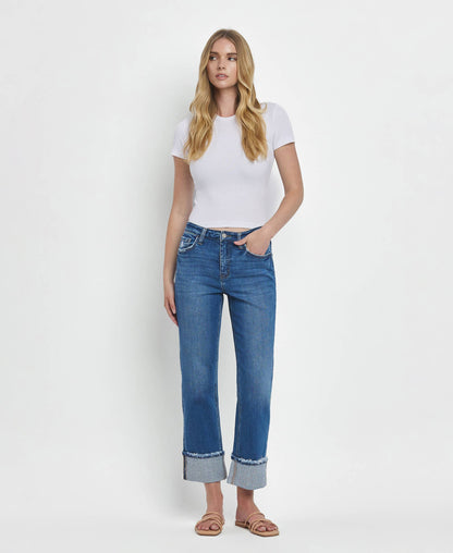 Clara Cuffed Straight Jeans