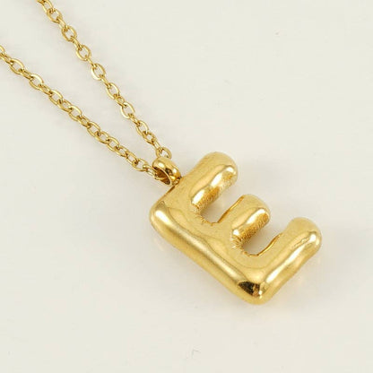Bubble Initial Gold Necklace