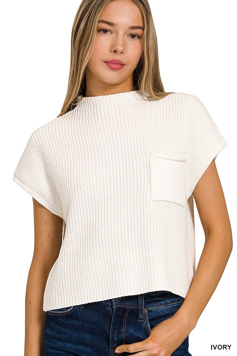 Malley Mock Neck Crop Sweater