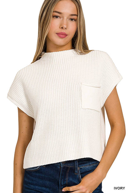 Malley Mock Neck Crop Sweater
