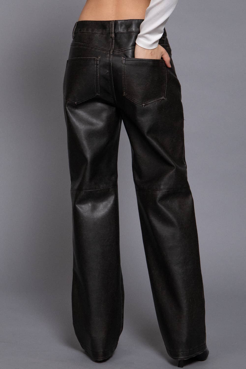 Whitney Washed Faux Leather Pants