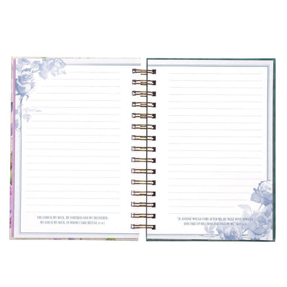 Journal Wirebound Purple/Teal Floral Be Still Ps. 46:10