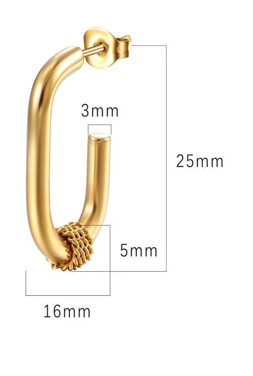 18K STAINLESS STEEL WATERPROOF TARNISHFREE U HOOPS | 40E317: Gold