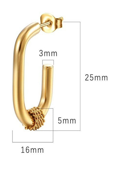 18K STAINLESS STEEL WATERPROOF TARNISHFREE U HOOPS | 40E317: Gold