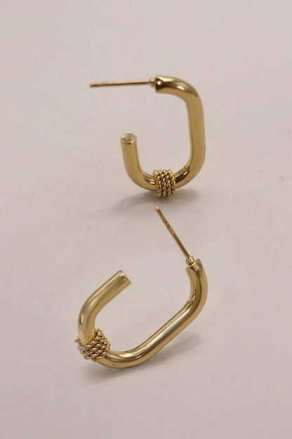 18K STAINLESS STEEL WATERPROOF TARNISHFREE U HOOPS | 40E317: Gold