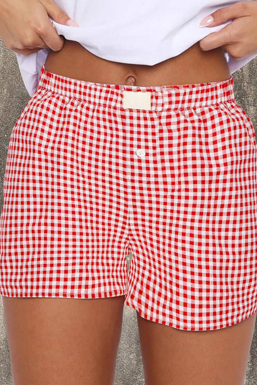 Georgia Red Gingham Shorts